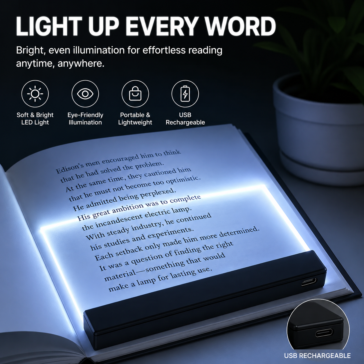 Portable LED Book Reading Light